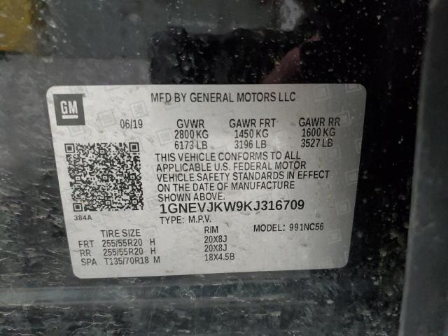 2019 CHEVROLET TRAVERSE H 1GNEVJKW9KJ316709