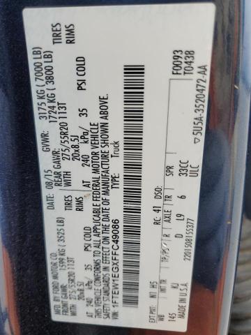 2015 FORD F150 SUPER - 1FTEW1EGXFFC49086