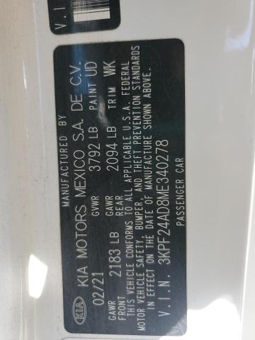 2021 KIA FORTE FE - 3KPF24AD8ME340278