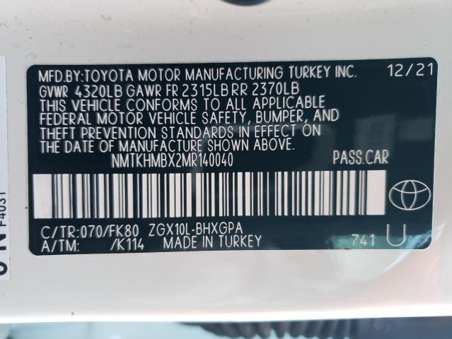 2021 TOYOTA C-HR XLE - NMTKHMBX2MR140040