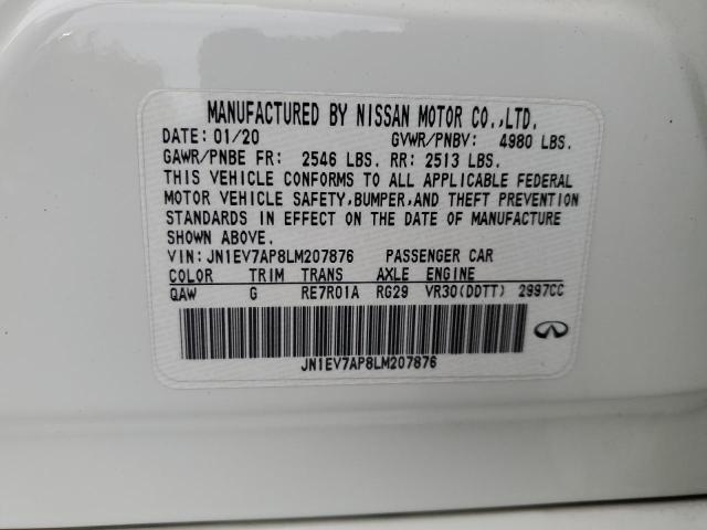 2020 INFINITI Q50 PURE - JN1EV7AP8LM207876