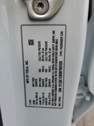 2025 TESLA MODEL 3 - 5YJ3E1EB9SF902505