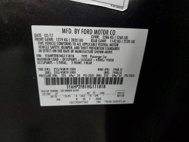 2017 FORD TAURUS LIM - 1FAHP2F81HG111818