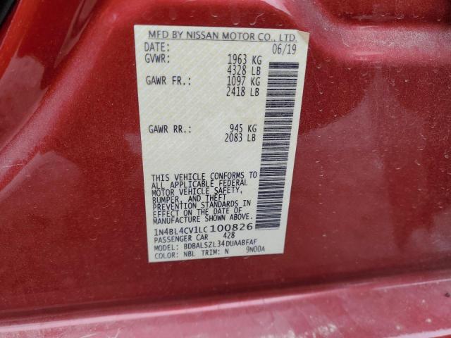 2020 NISSAN ALTIMA SR - 1N4BL4CV1LC100826