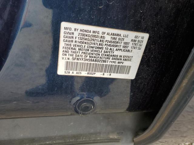 2010 HONDA PILOT EXL #3297007346