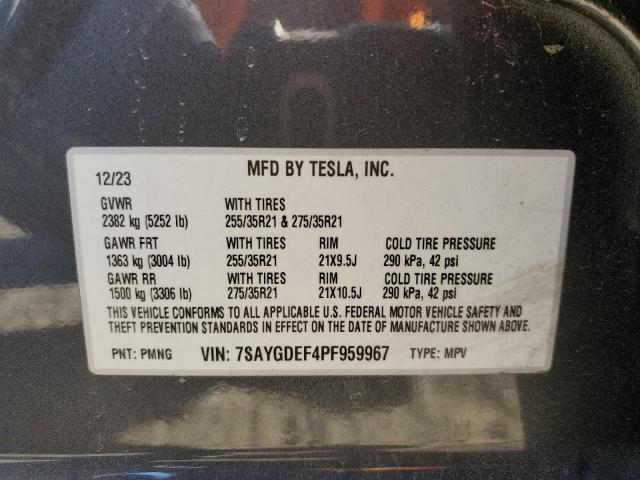 2023 TESLA MODEL Y 7SAYGDEF4PF959967