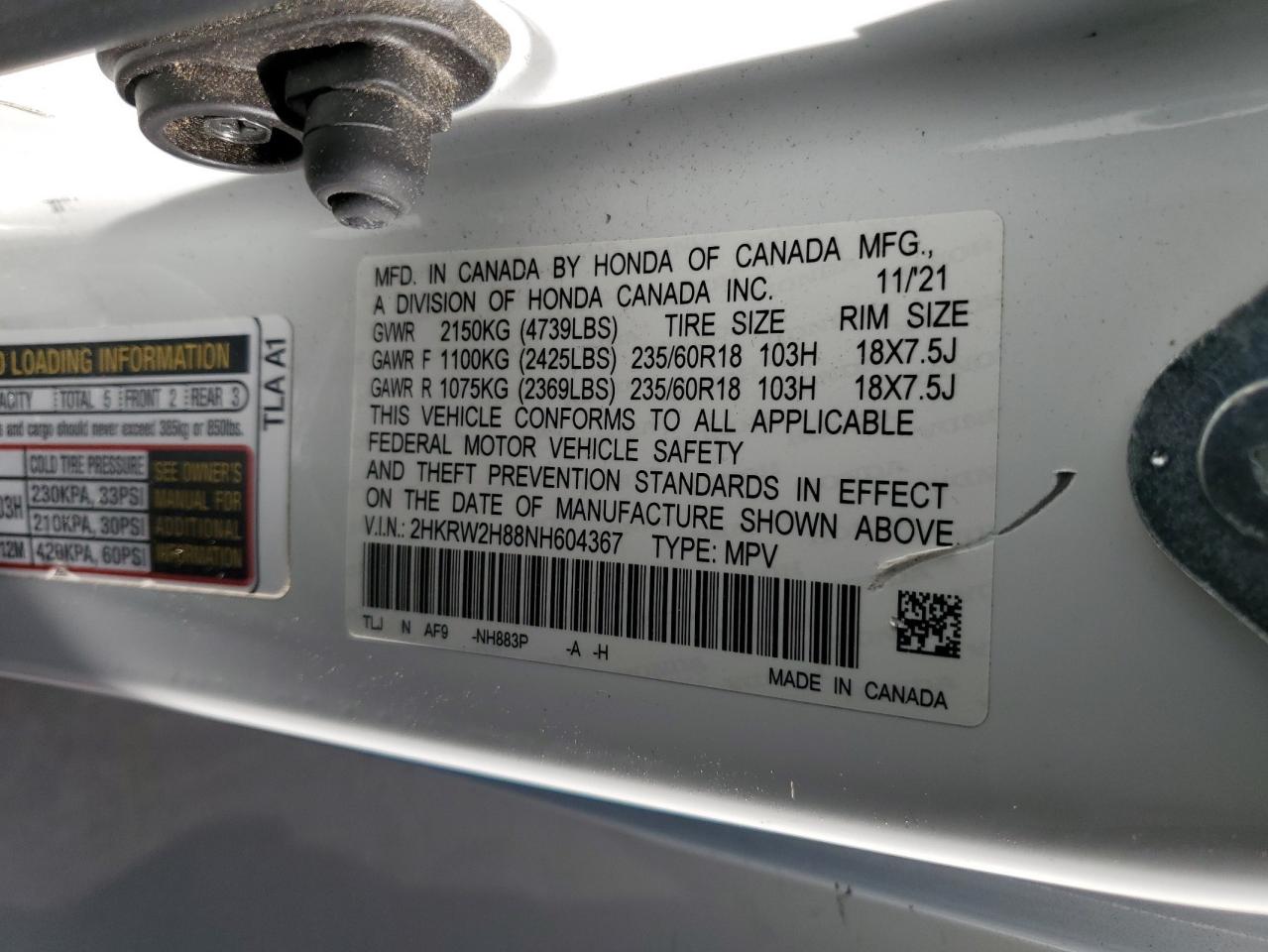 Honda Cr-v exl 2022