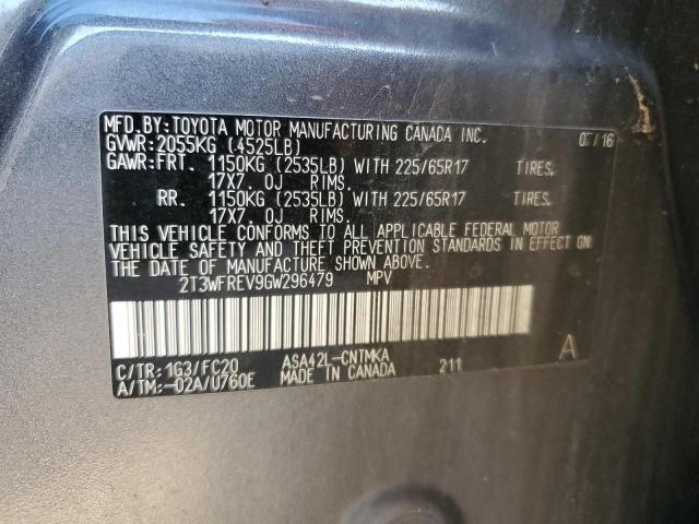 2016 TOYOTA RAV4 XLE - 2T3WFREV9GW296479