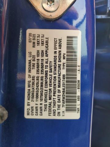 2020 HONDA CR-V EXL - 7FARW2H84LE017499