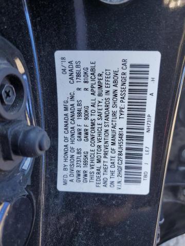 2018 HONDA CIVIC EX - 2HGFC2F84JH554814