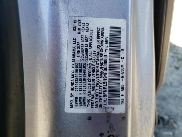 2015 HONDA ODYSSEY TO - 5FNRL5H94FB080850