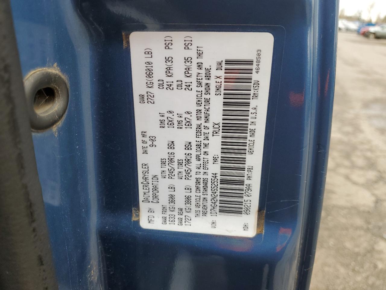 Lot #3156490971 2004 DODGE DAKOTA SLT