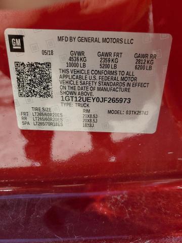 2018 GMC SIERRA K25 - 1GT12UEY0JF265973