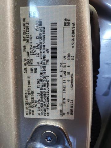 2020 FORD ESCAPE SE - 1FMCU9G62LUA94715