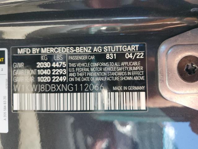 2022 MERCEDES-BENZ 160 W1KWJ8DBXNG112066