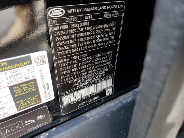 2018 LAND ROVER RANGE ROVE - SALWV2SV7JA406930