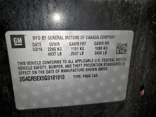 2016 BUICK REGAL PREM 2G4GR5EX5G9181910