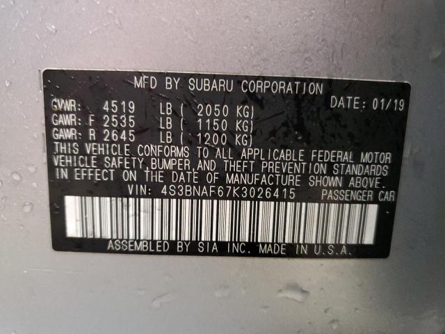 2019 SUBARU LEGACY 2.5 4S3BNAF67K3026415