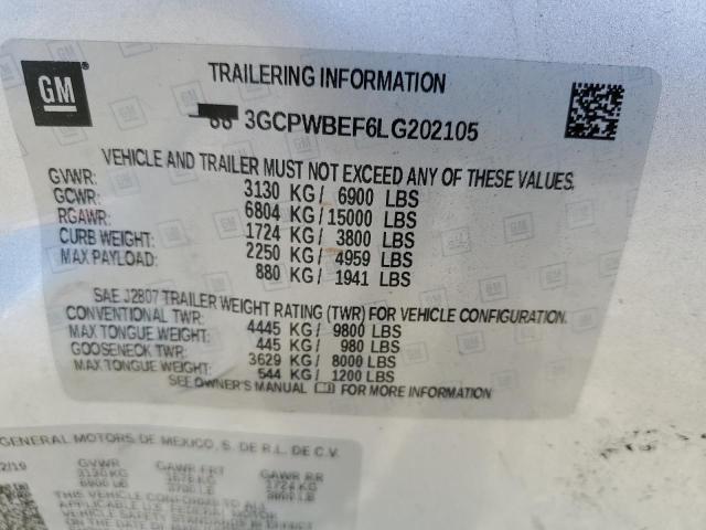 2020 CHEVROLET SILVERADO - 3GCPWBEF6LG202105