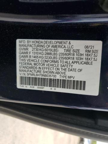 2022 HONDA ODYSSEY EX 5FNRL6H79NB035700