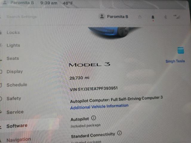 2023 TESLA MODEL 3 - 5YJ3E1EA7PF393951