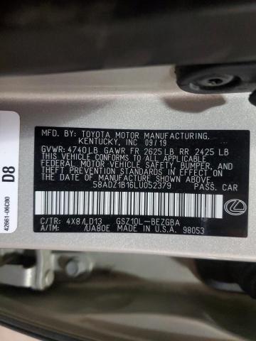 2020 LEXUS ES 350 - 58ADZ1B16LU052379