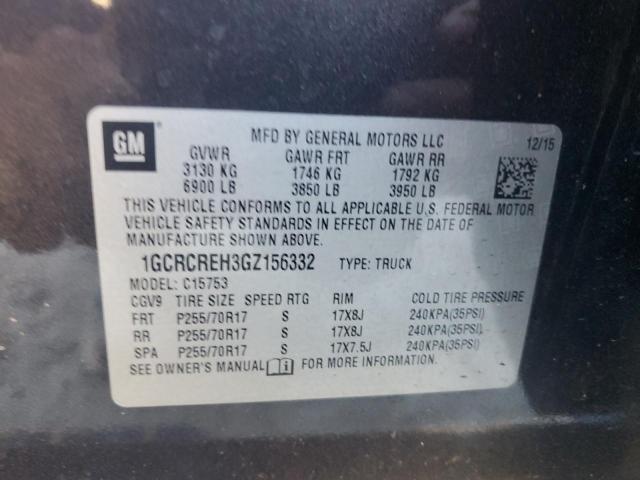 2016 CHEVROLET SILVERADO - 1GCRCREH3GZ156332