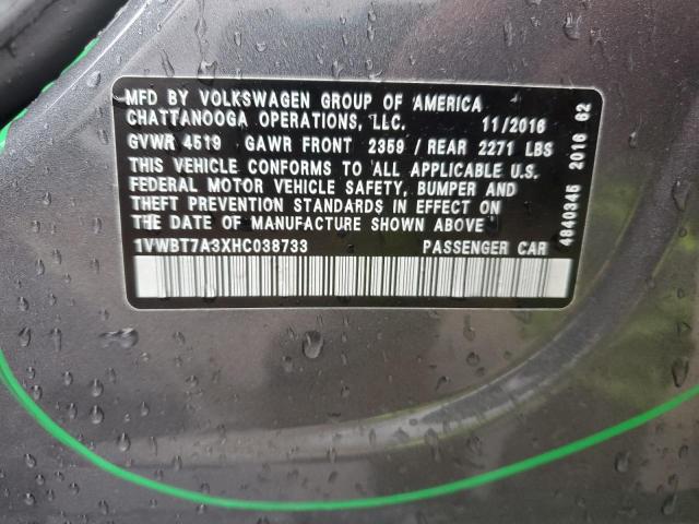 2017 VOLKSWAGEN PASSAT SE - 1VWBT7A3XHC038733