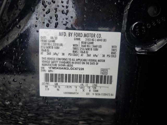 2020 FORD EXPLORER P - 1FM5K8AW2LGC67228