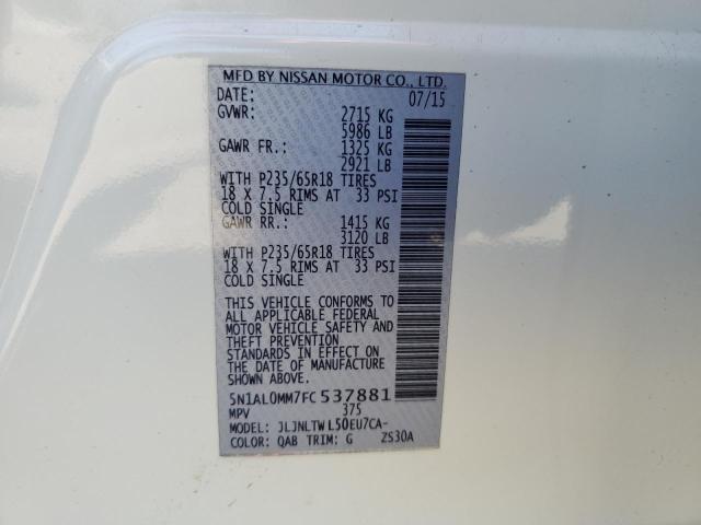 2015 INFINITI QX60 - 5N1AL0MM7FC537881