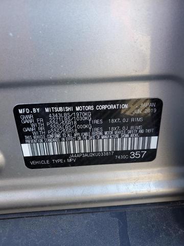 2019 MITSUBISHI OUTLANDER - JA4AP3AU2KU033817