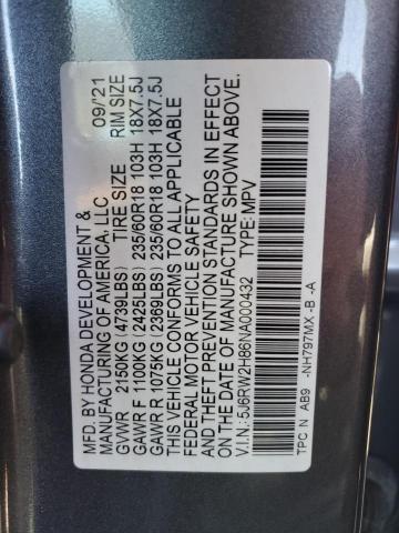 2022 HONDA CR-V EXL - 5J6RW2H86NA000432