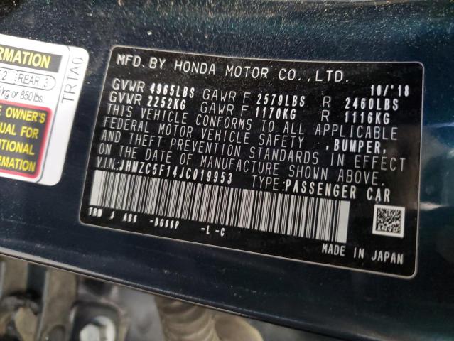 2018 HONDA CLARITY JHMZC5F14JC019953
