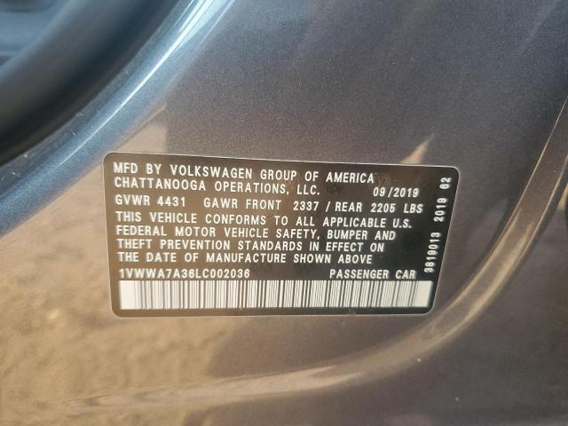 2020 VOLKSWAGEN PASSAT SE 1VWWA7A36LC002036