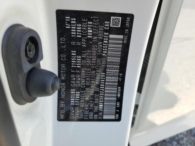 2018 HONDA CIVIC EX - JHMFC1F37JX030290