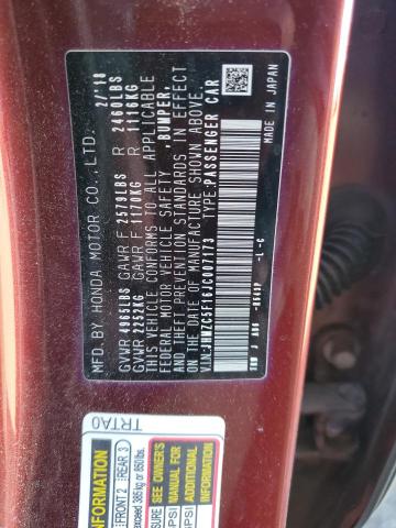 2018 HONDA CLARITY JHMZC5F16JC007173
