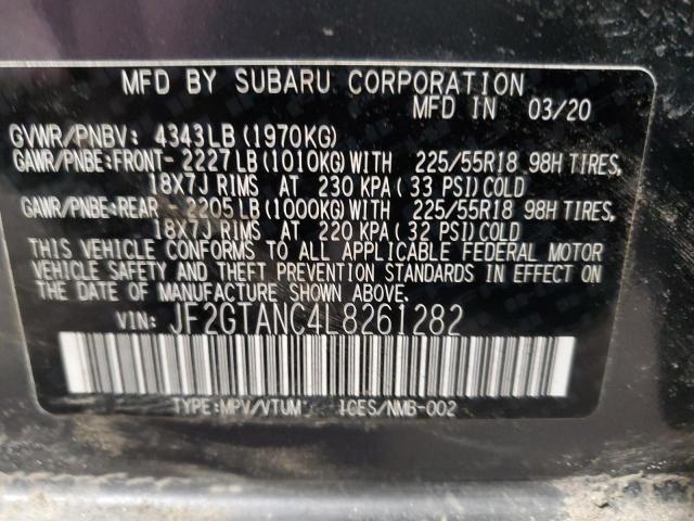 2020 SUBARU CROSSTREK JF2GTANC4L8261282