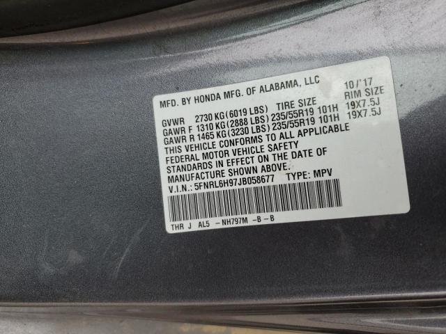 2018 HONDA ODYSSEY EL - 5FNRL6H97JB058677