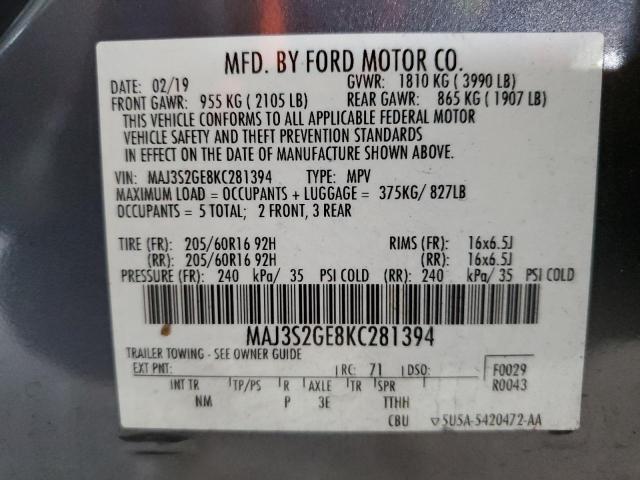 2019 FORD ECOSPORT S - MAJ3S2GE8KC281394