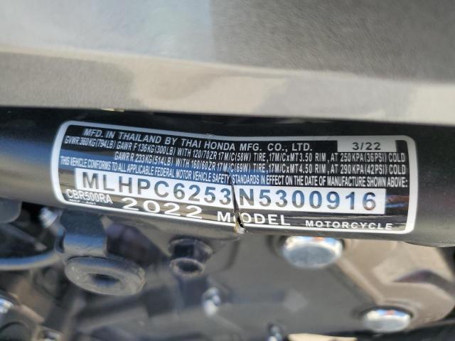 2022 HONDA CBR500 RA MLHPC6253N5300916