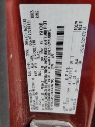 2016 FORD ESCAPE S - 1FMCU0F78GUB97780