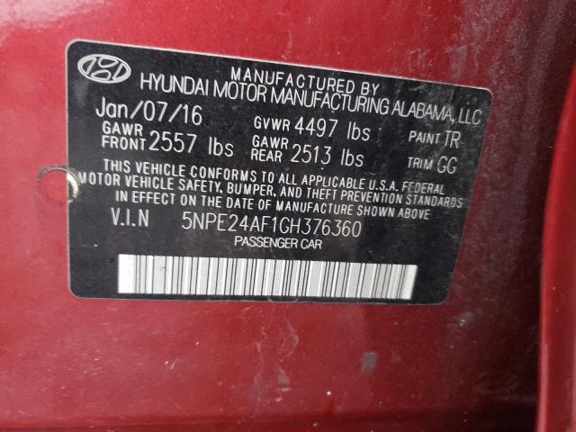 2016 HYUNDAI SONATA SE - 5NPE24AF1GH376360