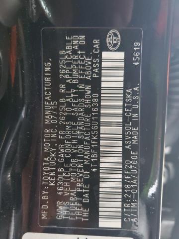 2016 TOYOTA CAMRY LE - 4T1BF1FK5GU116380