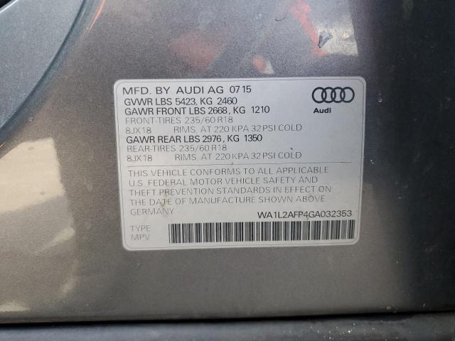 2016 AUDI Q5 PREMIUM - WA1L2AFP4GA032353