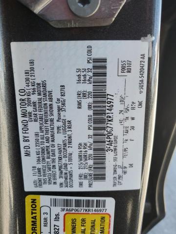 2019 FORD FUSION S - 3FA6P0G77KR146977