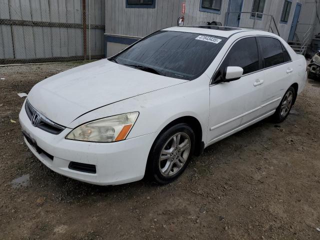 HONDA ACCORD EX 2007 white sedan 4d gas 1HGCM56827A168045 photo #1