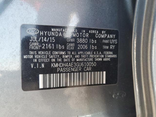 2016 HYUNDAI ELANTRA SE - KMHDH4AE3GU610050