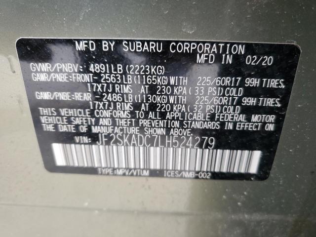 2020 SUBARU FORESTER JF2SKADC7LH524279