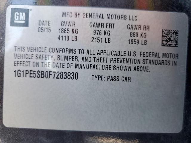 2015 CHEVROLET CRUZE LT - 1G1PE5SB0F7283830