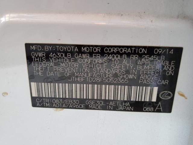 2015 LEXUS IS 250 JTHBF1D28F5052365